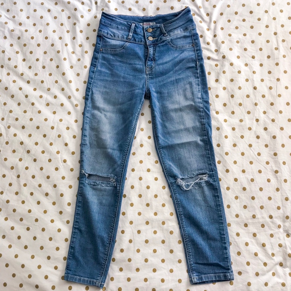 High-Waisted Crop Denim